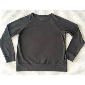 Cozy Earth Womens Medium Charcoal Gray Raglan Long Sleeve Sweatshirt Bamboo